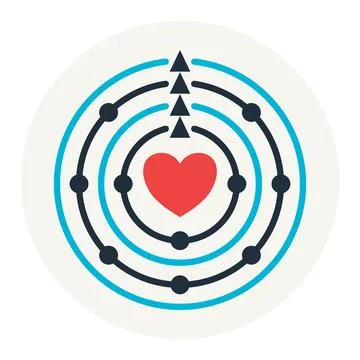 Circle Compass Heart Forward イラスト素材