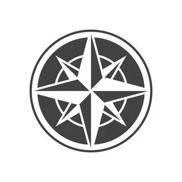 Circle compass icon flat vector on white background イラスト素材