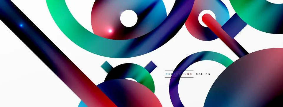 Circle composition abstract background. Trendy techno business template for Stock Illustration