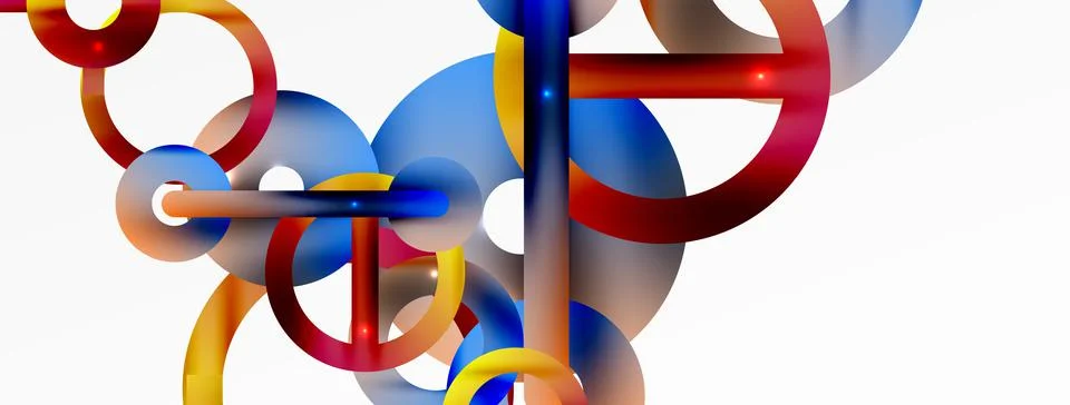Circle composition abstract background. Trendy techno business template for Stock Illustration