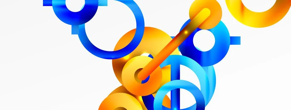 Circle composition abstract background. Trendy techno business template for Stock Illustration