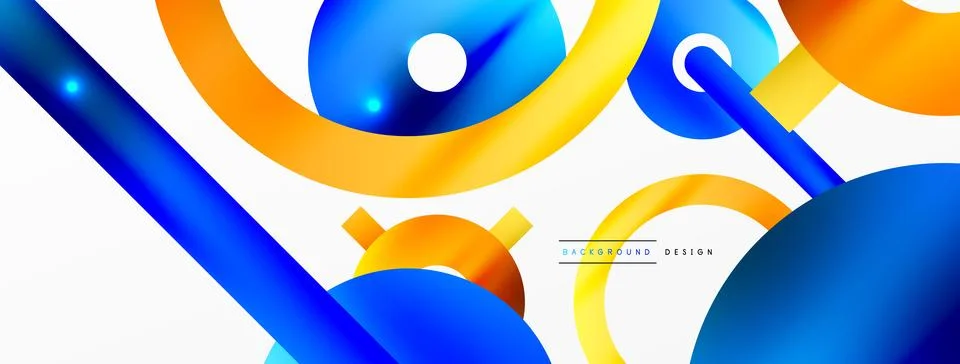 Circle composition abstract background. Trendy techno business template for Stock Illustration
