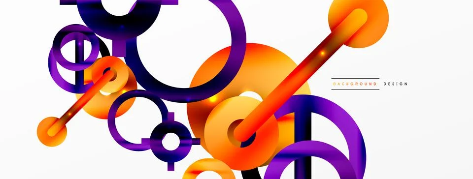 Circle composition abstract background. Trendy techno business template for Stock Illustration