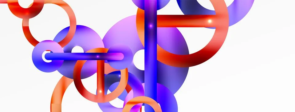 Circle composition abstract background. Trendy techno business template for Stock Illustration