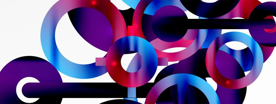 Circle composition abstract background. Trendy techno business template for Stock Illustration