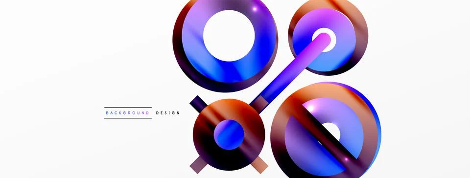 Circle composition abstract background. Trendy techno business template for Illustrazione stock