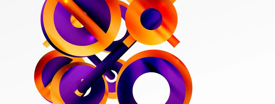 Circle composition abstract background. Trendy techno business template for Stock Illustration
