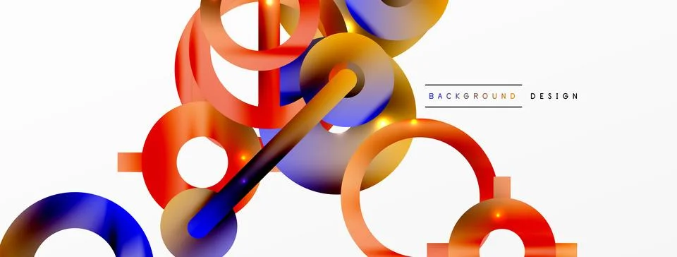 Circle composition abstract background. Trendy techno business template for Stock Illustration