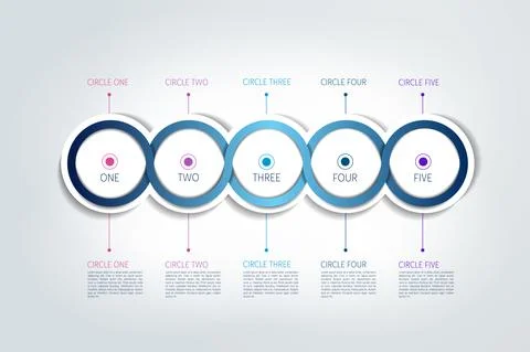 Circle connected 3D infographic. Vector template. Stock Illustration