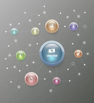 Circle connection  concept  with icons Stock Illustration