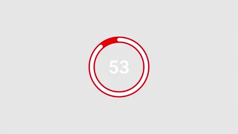 Circle countdown one minute animation from 60 to 0 seconds, Countdown video 스톡 동영상 290154242