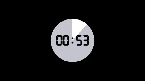 Circle countdown timer of 1 minutes animation Isolated on Black Background Stock Footage 321194164
