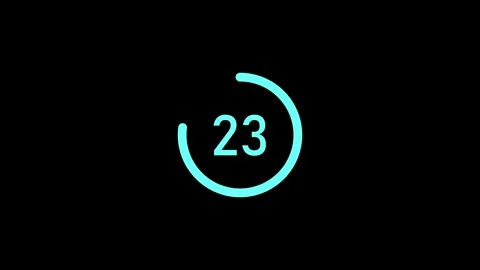 Circle countdown timer 30 seconds animation Isolated on Black Background Stock Footage 321194073