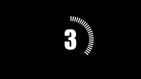 Circle countdown timer 5 Seconds animation isolated on Black Background Stock Footage 321469395