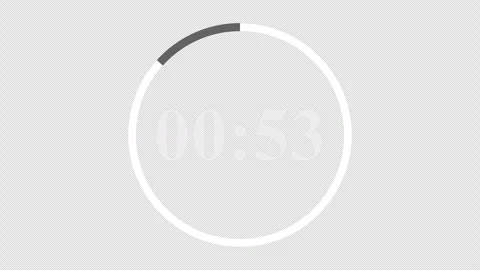 Circle countdown timer alpha channel animation, representing a 60 second timer c Stock Footage 317051759