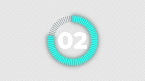 Circle Countdown Timer Animation 10 to 0 Seconds, 4K Alpha Channel Stock Footage 337229332
