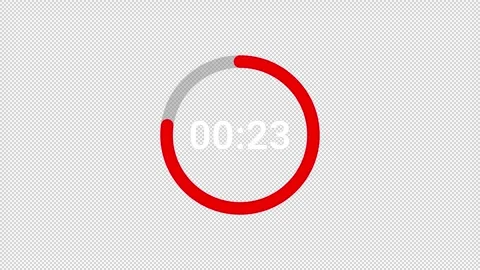 Circle countdown timer animation from 30 to 0 seconds countdown, countdown video Stock Footage 292354470