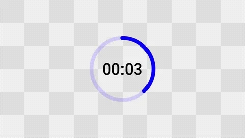 Circle countdown timer animation from 5 to 0 seconds, countdown video Stock Footage 296674700