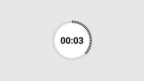 Circle countdown timer animation from 5 to 0 seconds, countdown video Stock Footage 296752894