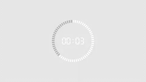 Circle countdown timer animation from 5 to 0 seconds, countdown video Stock Footage 296753165