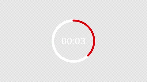 Circle countdown timer animation from 5 to 0 seconds, countdown video Stock Footage 297188869