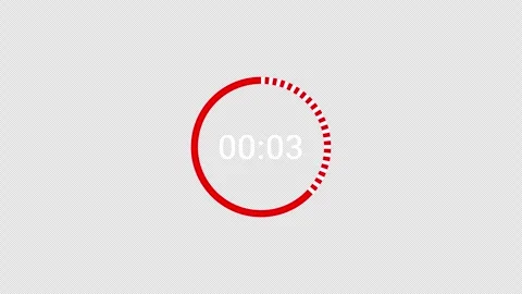 Circle countdown timer animation from 5 to 0 seconds, countdown video Stock Footage 297188997