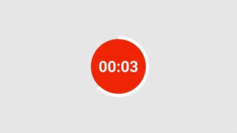 Circle countdown timer animation from 5 to 0 seconds, countdown video Stock Footage 297189138