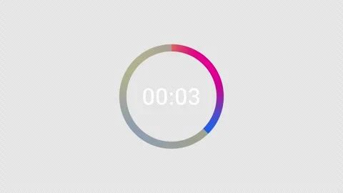 Circle countdown timer animation from 5 to 0 seconds, countdown video Stock Footage 297189465