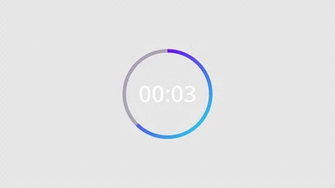 Circle countdown timer animation from 5 to 0 seconds, countdown video Stock Footage 297189769