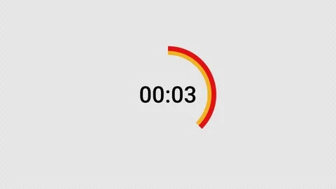 Circle countdown timer animation from 5 to 0 seconds, countdown video Stock Footage 297189873