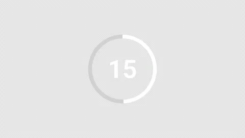 Circle countdown timer of thirty seconds animation from 30 to 0 seconds Stock Footage 271013097