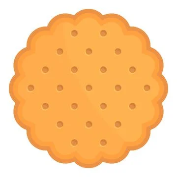 Circle cracker icon cartoon vector. Cookie food Illustrazione stock