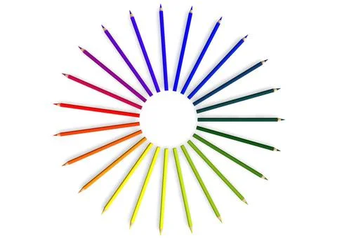 Circle of crayons circle of crayons with gradient colors Copyright: xZoona... Fotos Stock
