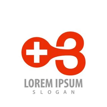 Circle cross and number three logo concept design. Symbol graphic template el Stock Illustration