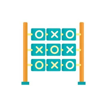 Circle cross game icon, flat style Stock Illustration