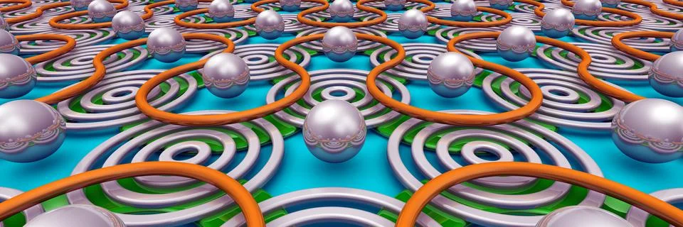 Circle, curve and sphere background Stock Illustration