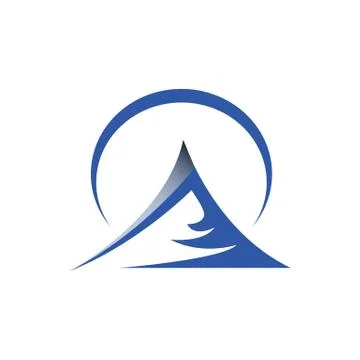 Circle curve with Simple Mountain logo design vector illustration Stock Illustration
