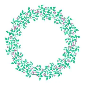 Circle cute hand drawn frames on the white background. Love bohemia concept for Stock Illustration