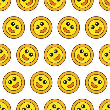 Circle cute kawaii seamless repeat pattern. background illustration イラスト素材