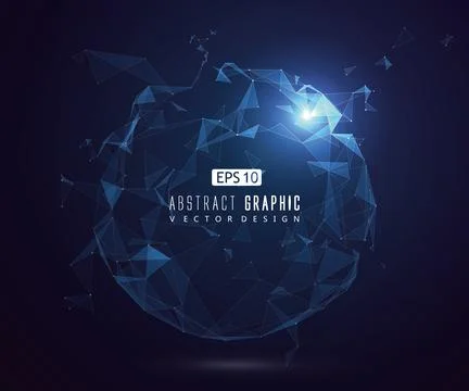Circle cyberspace made of dots and lines, vector illustration. Stock Illustration