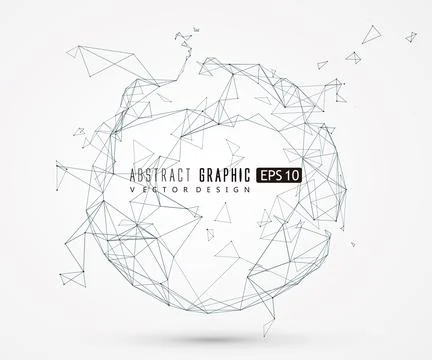 Circle cyberspace made of dots and lines, vector illustration. Stock Illustration