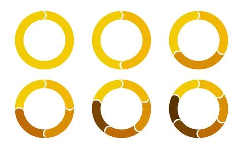 Circle cycle diagram in six step Stock Illustration
