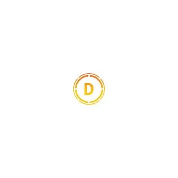 Circle D  logo letter design concept in gradient colors Stock Illustration