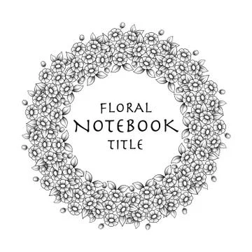 Circle daisy frame Stock Illustration