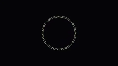 Circle design with chain pattern on black background Stock Footage 338276952