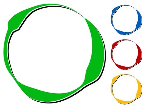 Circle design element with knockout shadow in 4 colors Stock Illustration