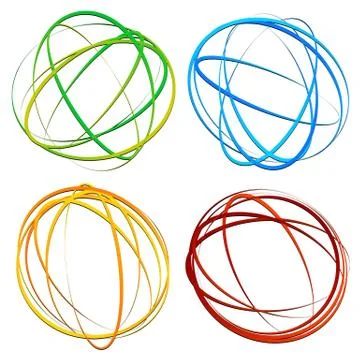 Circle design element with random oval, ellipse shapes 스톡 일러스트