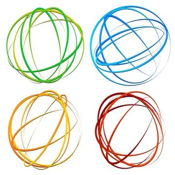 Circle design element with random oval, ellipse shapes 스톡 일러스트