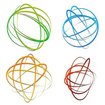 Circle design element with random oval, ellipse shapes 스톡 일러스트