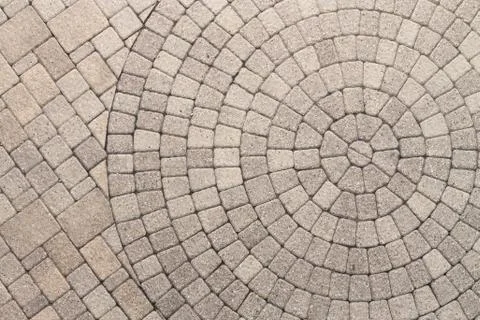 Circle Design pattern in patio paving Stock Photos